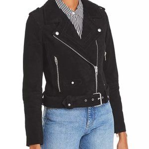 Blank NYC Suede Moto Jacket Dark Chocolate sz S